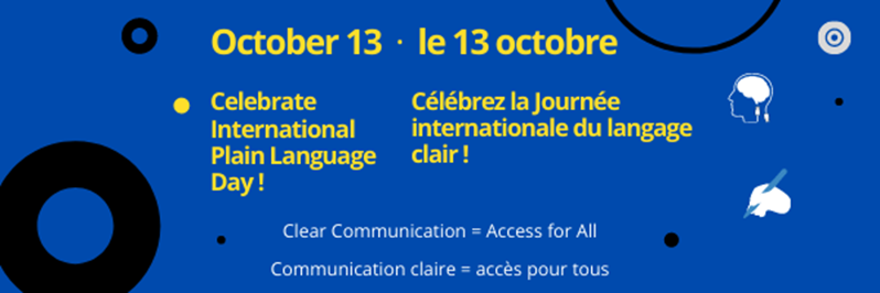 Plain language benefits all users, including persons with disabilities! 
Public servants, celebrate #PlainLanguageDay tomorrow by attending @CCOBCC’s workshop on plain language! Register at: bit.ly/33DP1TT