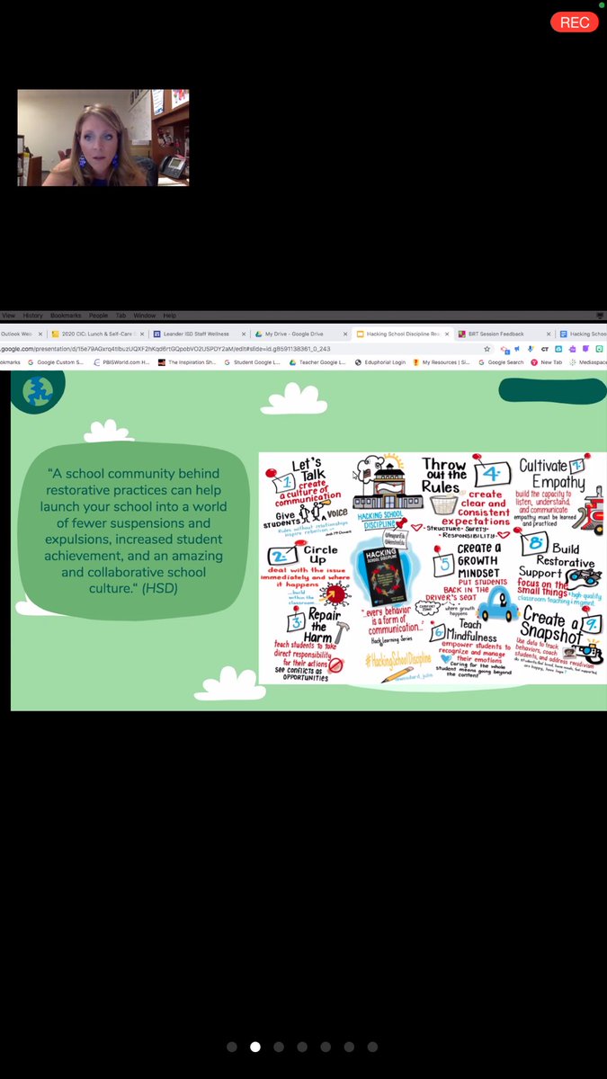 HaugRosalyn's tweet photo. Loved this session today on “Hacking School Discipline” that @lauren_houser and her Reagan peeps just put on! So many take aways for helping educators equip our students to own their behaviors! Thanks for sharing!! #1LISD #restoritivepractices #respondnotreact https://t.co/WA890bbhpe