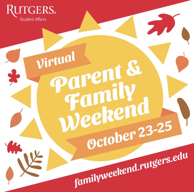There's still some time left to reserve your tickets for Parent &amp; Family Weekend events! Take a virtual campus tour, compete with other families during Family Feud, or even learn about study abroad! Visit familyweekend.rutgers.edu for the full list of events. #rupfw #rutgers