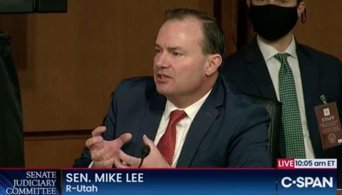 3/ Why is  @SenMikeLee not wearing a mask? He recently tested positive for  #COVID19. While he may be recovered & no longer able to transmit the virus, why is his last positive (or negative) test not published? Why not this same logical standard for Trump?