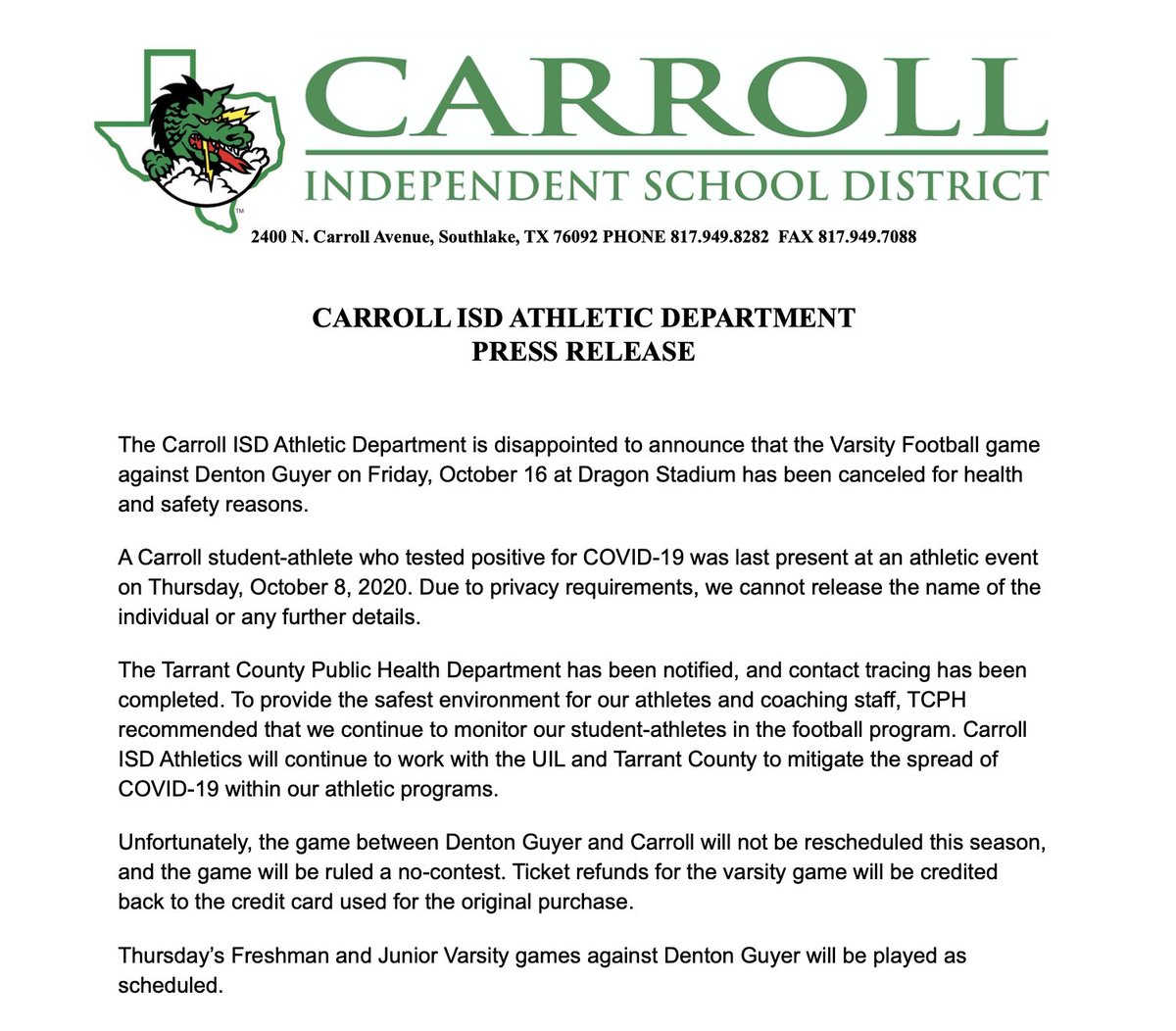 Carroll ISD tweet media
