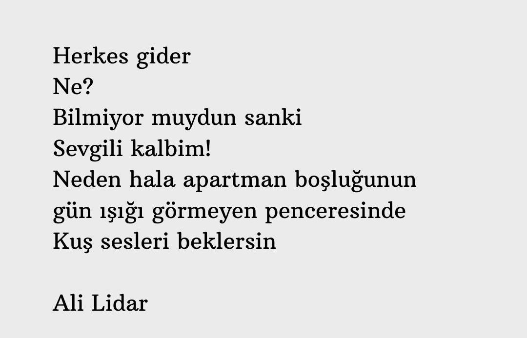 Apartman boşluğunun gün ışığı görmeyen penceresinde kuş sesleri bekliyorum.