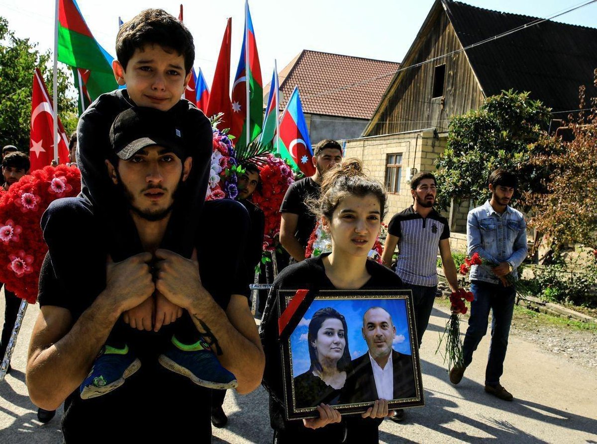 These kids accompany both of their parents on their last journey. 
Armenia's missile strikes on Ganja took 10 lives, injured dozens. Armenian government represents nothing but terrorism. #PrayForGanja #OMM2020 #bevoiceofkarabakh #StopArmenianTerrorism