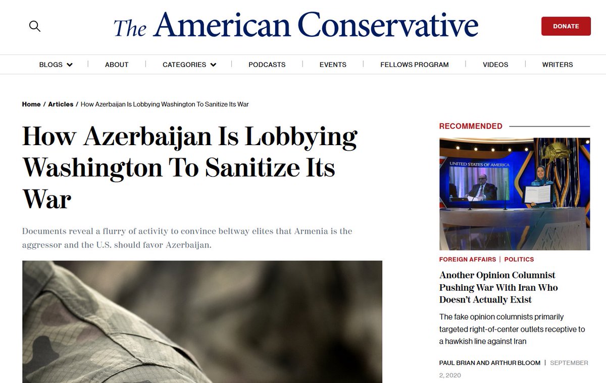 How  #Azerbaijan is Lobbying Washington to Sanitize its War - Documents reveal a flurry of activity to convince beltway elites that Armenia is the aggressor and the U.S. should favor Azerbaijan  https://www.theamericanconservative.com/articles/as-war-rages-azerbaijan-pumps-money-and-propaganda-into-u-s-lobbying-machine/ #StopAliyev  #StopErdogan  #KarabakhWar