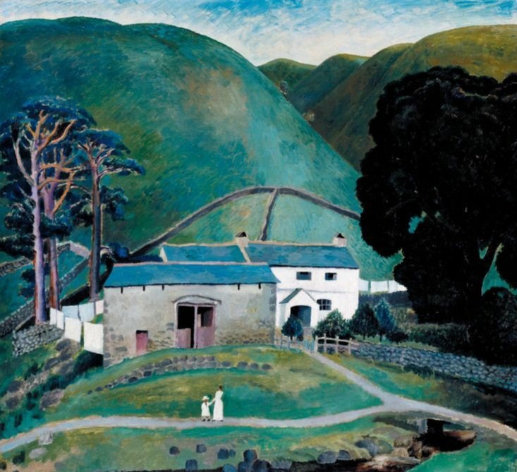 Always loved this painting by
🎨Dora Carrington🇬🇧 
Farm at Watendlath', 1921
@Tate 
Am fascinated by her story, her impossible love for Lytton Strachey, with whom she lived until his death. After such a loss, Dora killed herself.
They both were members of famous #BloomsburyGroup.
