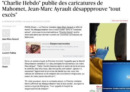 Quand  @jeanmarcayrault, en 2011, applaudit « la liberté d’expression » tout en appelant  @Charlie_Hebdo_ à "plus de retenue", il ne soutient ni le journal ni ses ennemis, et il ne contredit personne. J'appelle "socialisme" la prudence qui se déguise en pondération.