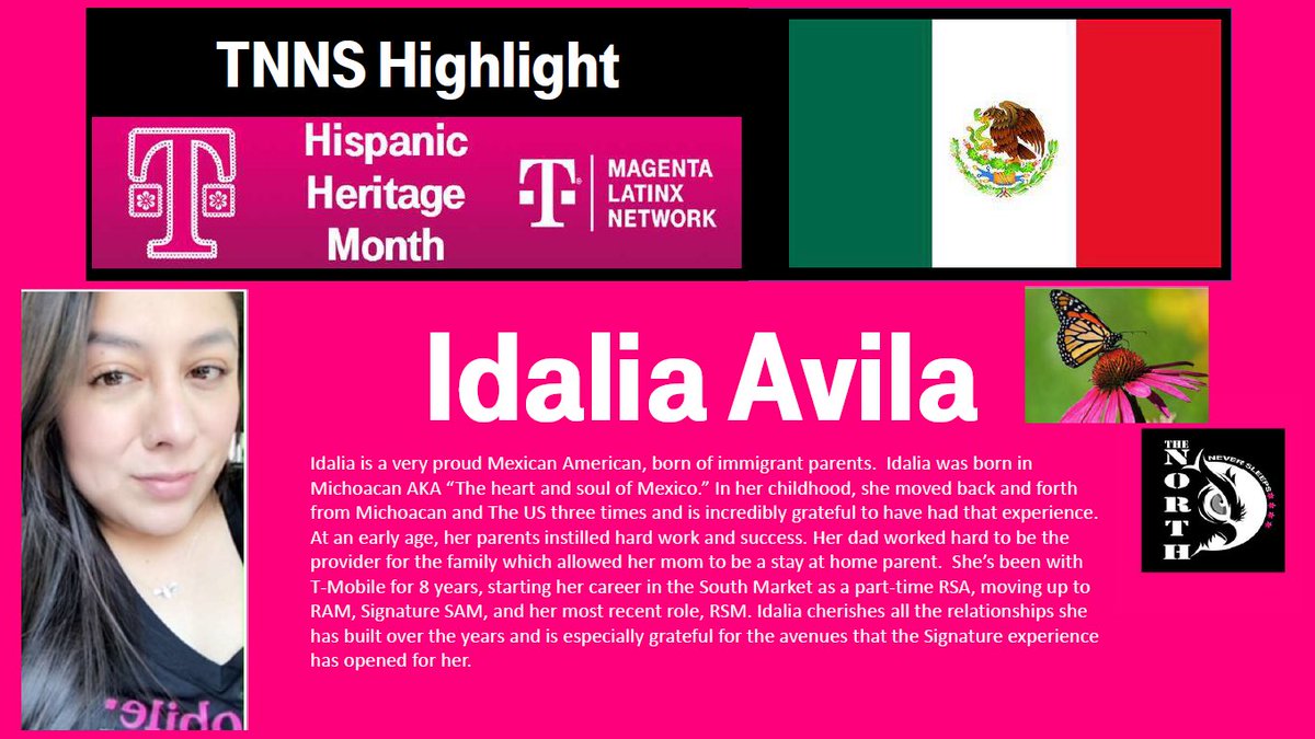 Through hard work and determination, <a href="/Idalia1A/">Idalia Avila</a> has maximized every opportunity she’s uncovered at <a href="/TMobile/">T-Mobile</a>. From Part-Time RSA, to running her own store, it’s been fantastic watching her career develop!#TheNorthNeverSleeps  🦉 #HispanicHeritageMonth <a href="/richgarwood/">Rich Garwood</a>