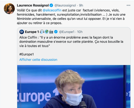 Quand  @laurossignol dit qu'Alice Coffin a raison, elle ne la soutient pas, elle ne la condamne pas non plus. Elle fait du cherry-picking dans des propos douteux, et elle fait passer pour de l’ouverture d’esprit l'accueil de Stalinette (et de ses soutiens).  #Socialisme