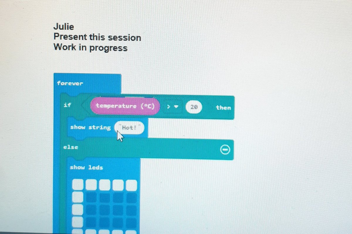 sjayc's tweet image. Loving this #MicrobitClassroom demo by @rofaherty23 for #CodeWeek2020. Game changer for #LeavingCert #ComputerScience teachers.They can share code with all/some students,download progress report, and students can indicate how they feel at end of each class. @PDSTcs #edchatie