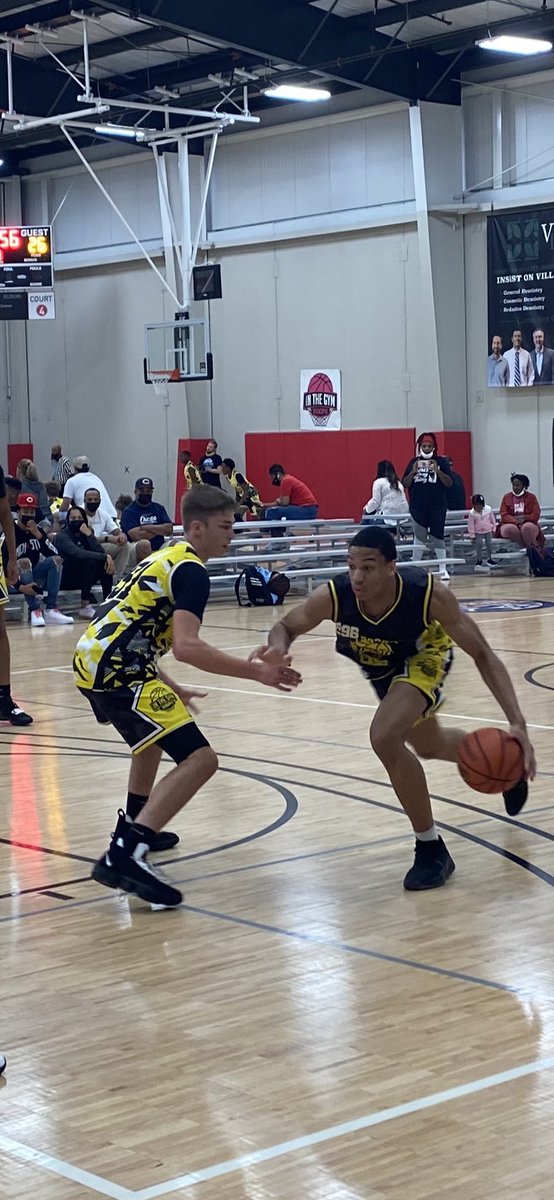 2024 <a href="/TrentonHanneman/">Trenton Hanneman</a> had never played a AAU tourney few months ago until I took him. First tourney work in progress, 2nd tourney multiple double doubles. Here he is at camp guarding &amp; not backing up 1 inch from a 6’8 wing whose top 50 in the country! The key to this? Development