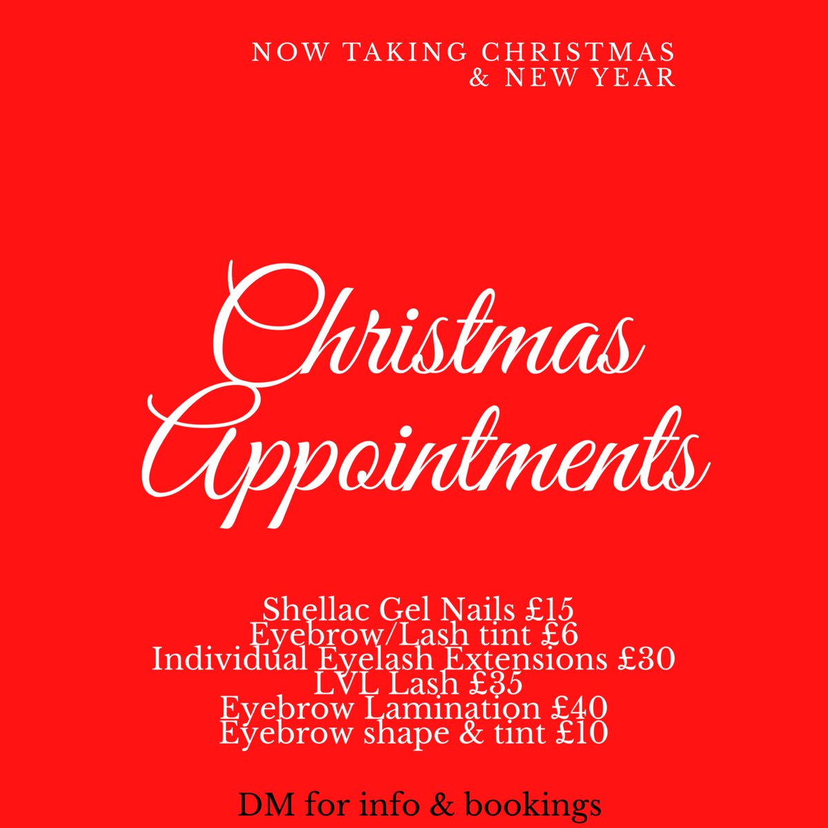 BeautyBySnH's tweet photo. Christmas bookings, open now! https://t.co/WrgRsWjcmA