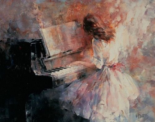 Diana as 𝒢𝒾𝓇𝓁 𝓅𝓁𝒶𝓎𝒾𝓃𝑔 𝓅𝒾𝒶𝓃𝑜 by Willem Haenraets: music and and painting are both art, the same as the pure girl who is playing the piano 