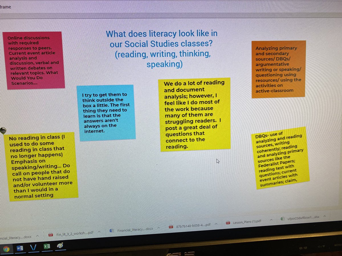 Great SS department Meeting led by @smzuspan today. Loved hearing what our SS teachers are doing for literacy &amp; modeling <a href="/googlejamboard/">Google Jamboard</a> . Thank you Scott Buhrman for joining. #wcpsmd
