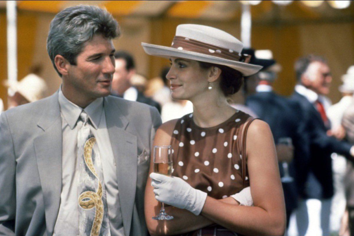 Pretty Woman (1990), starring the ever stunning Julia Roberts, which explores the tale of a prostitute hired to escort a wealthy entrepreneur, leading to all sorts of romantic mischief 
