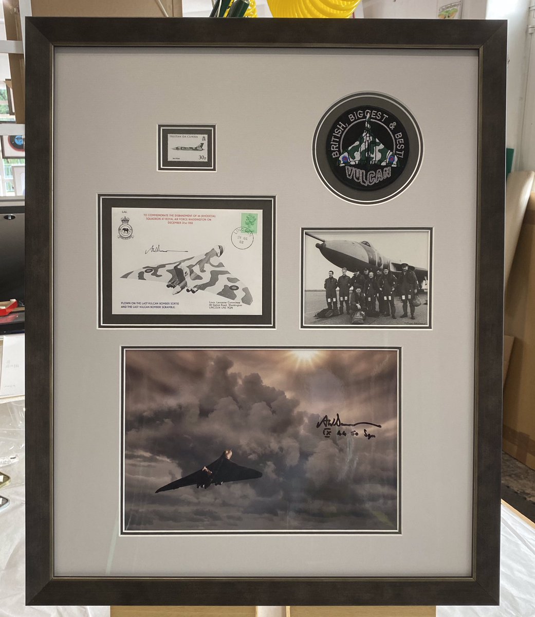 YPFOld's tweet image. Framed for a fan of the Vulcan bomber. Invisible glass for this one! #WorcestershireHour