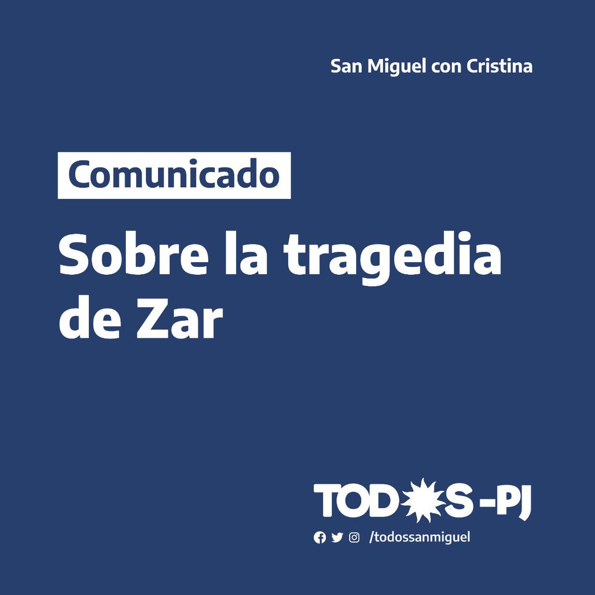 todossanmiguel's tweet image. 🗣COMUNICADO
