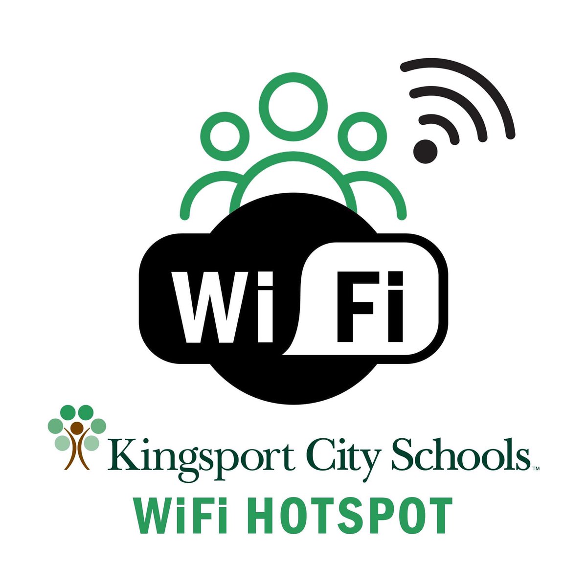 KCS students can now come to any school parking lot &amp; connect w/ their KCS Chromebook to the Internet. Take note, ONLY KCS Chromebooks will be able to connect to the Internet. This sign designates the area where the hotspot is available at each school. 💻 Plz spread the word! 😀