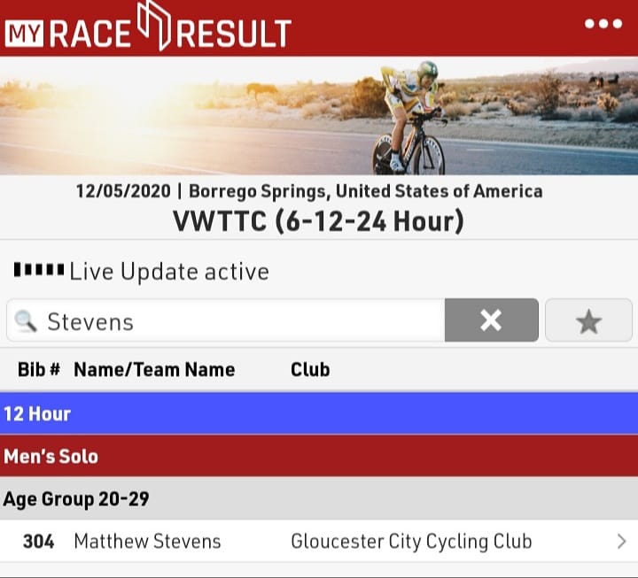 ⚠️ I'm in! 🚲

Registration complete... 12 hour Virtual World Time Trial Championships. 5th December 2020