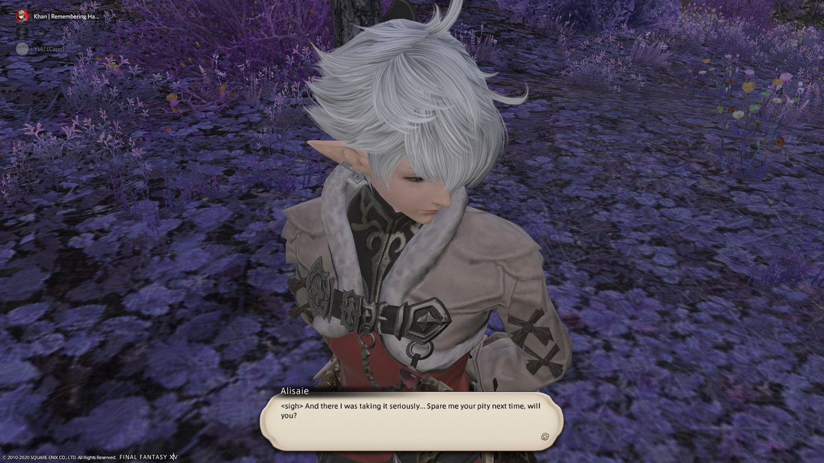 No Alisaie sweetie I just wanted to get it over with hfJFksf