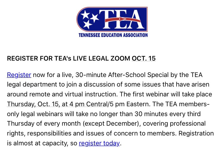 Live Legal zooms for members