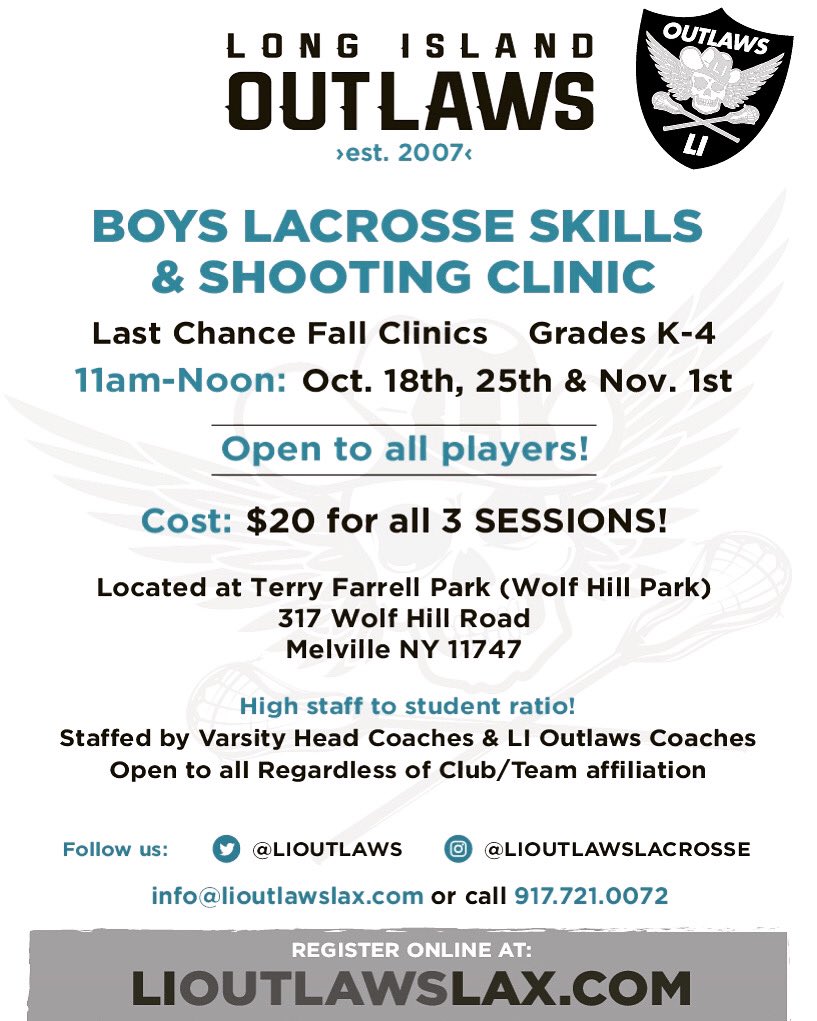 K-4 clinic, $20 for three consecutive Sundays. Last chance to be Outside before winter. All welcome.....