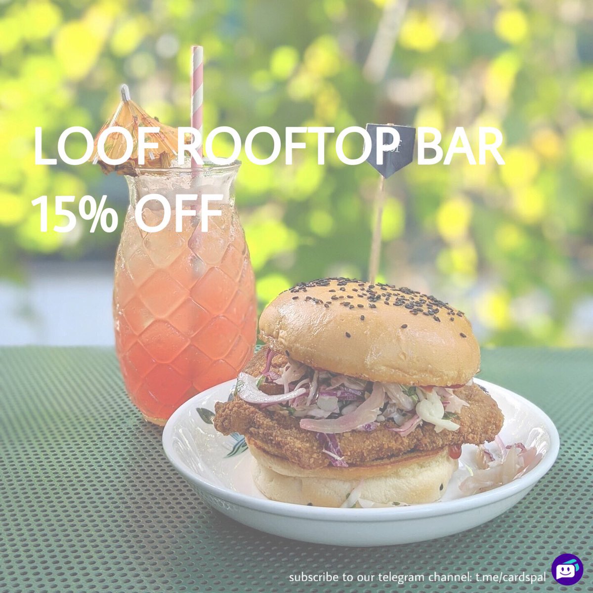 CardsPal's tweet photo. Looking for a place to grab a drink after work? Check out Loof to enjoy a medley of carefully crafted Southeast Asian inspired cocktails and bar snacks! Grab some additional savings with this amazing deal on CardsPal😉 https://t.co/RbpYxiwKLp
#promo #deals #Offers #Foodie https://t.co/StZ0N4KXgj