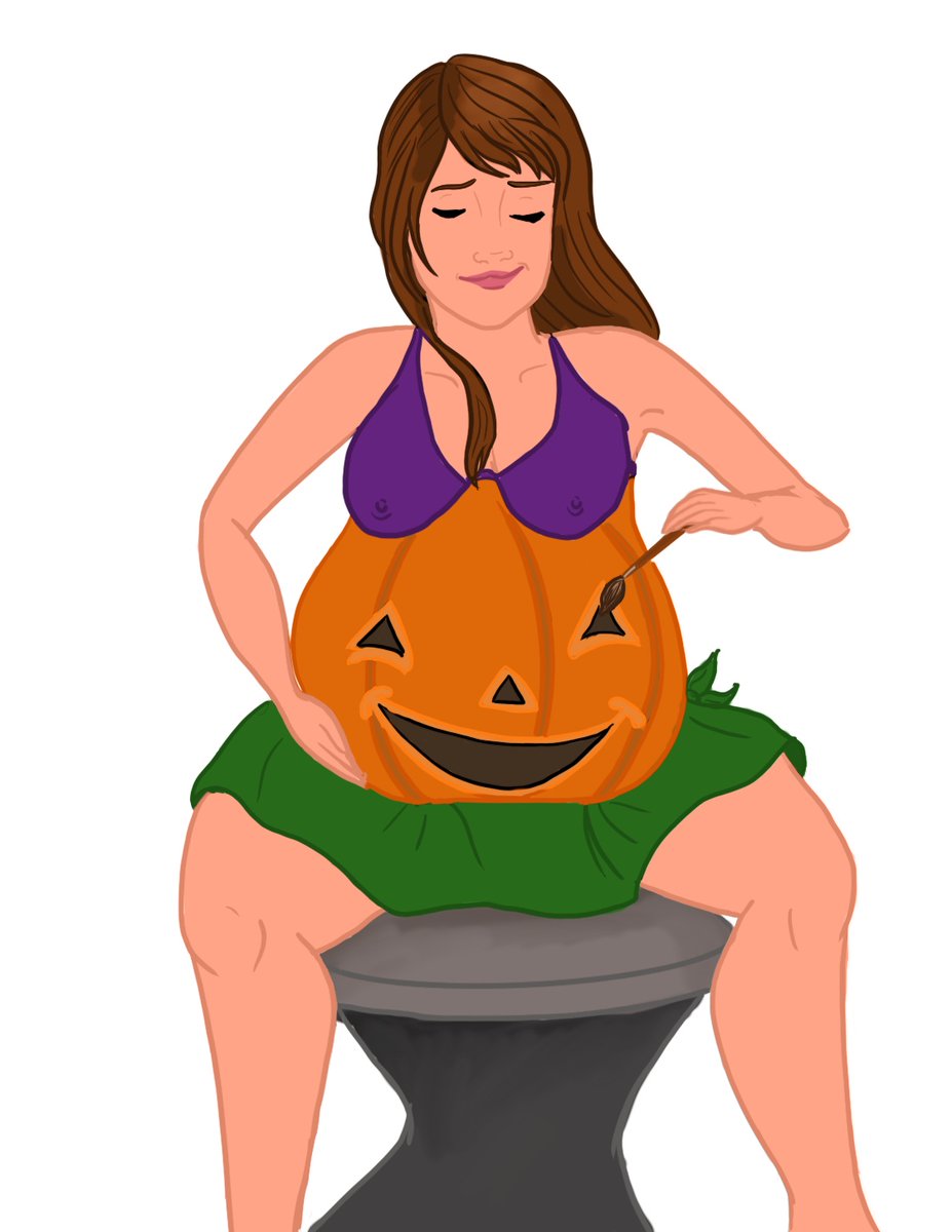pushing4uart's tweet image. A cute Halloween inspired doodle #pregnant #art #cute #pumpkin