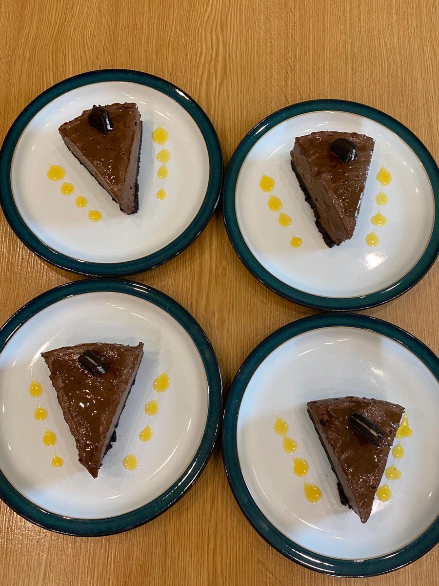 MillieMall's tweet photo. Iโm sharing more photos of our young ladyโs baking for the #LIbakeoff this #kittyloafmonday .... the latest challenge is desserts so she chose to make dark chocolate & passion fruit cheesecake! Mum says yum! ๐ https://t.co/p1z4YhPwSm