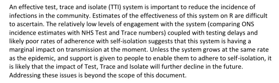 And perhaps most damning of all from government advisers SAGE is that despite the billions spent on NHS Test and Trace, its shortcomings mean it is having only “a marginal impact on [Covid19] transmission”