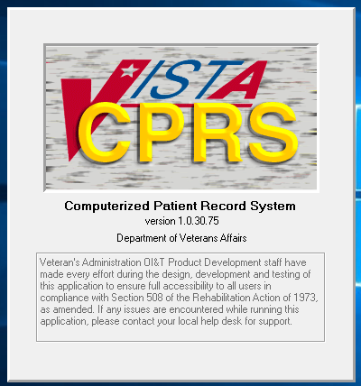  @DeptVetAffairs Vista CPRS