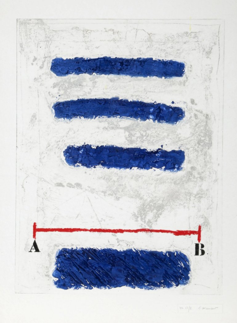 The lines are soothing in this exquisite #etching by #JamesCoignard. 'Blue Syncopes' from 1990 perhaps is an illustration of the fogginess after #fainting. At #auction with RoGallery, place your bids to win: liveauctioneers.com/item/91311107_…

#abstractart #artauction #conceptualart #art