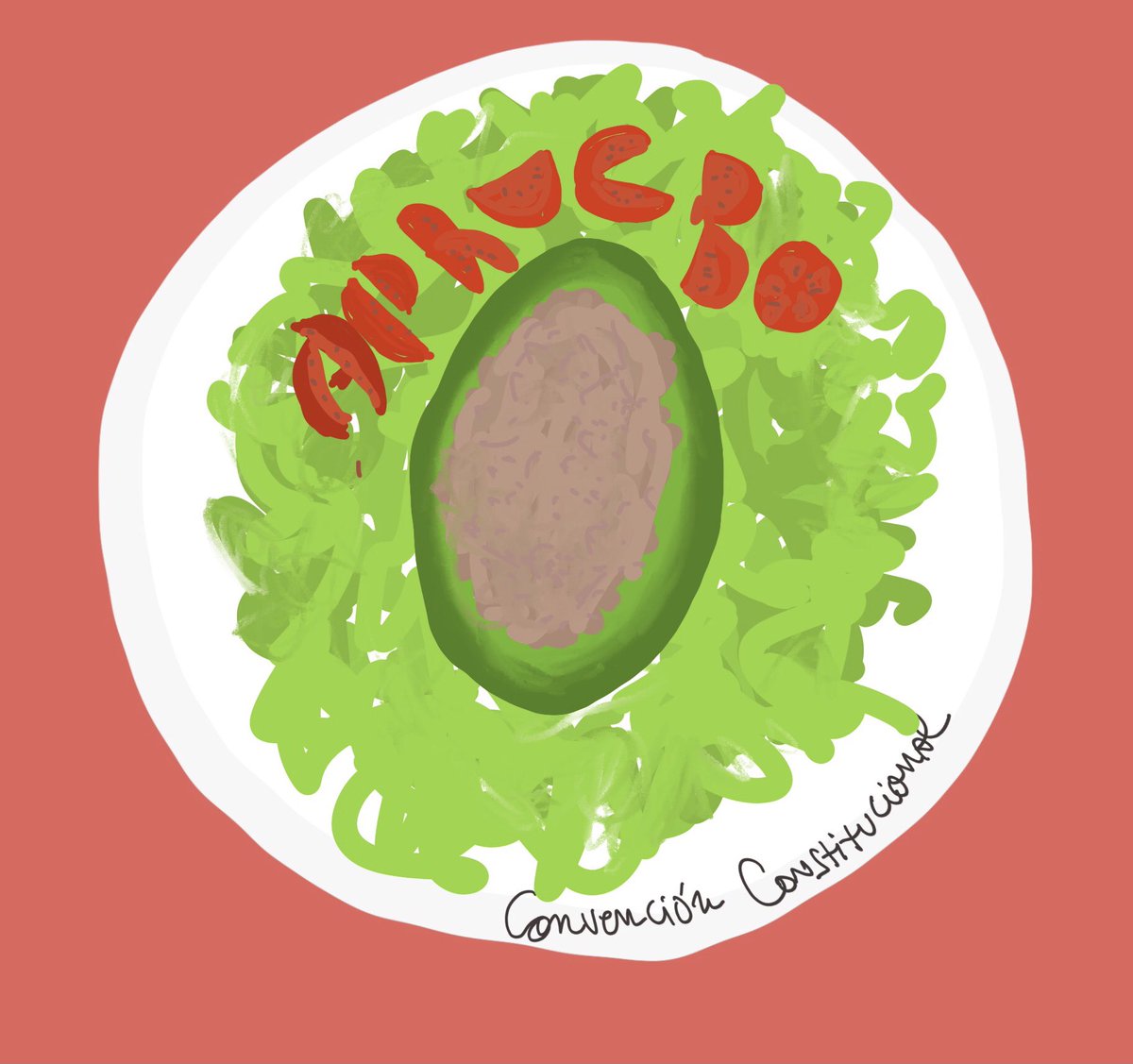 Dibujamos unos manjares constituyentes por si los quieren compartir con sus seres queridos 💖 
#Apruebo #ConvencionConstitucional