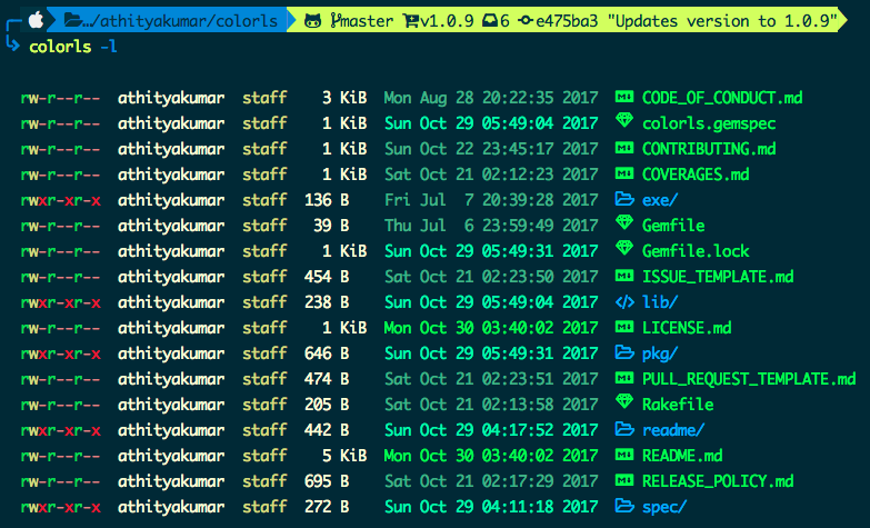 Rubyfu's tweet photo. colorls a Ruby gem that beautifies the terminal's ls command, with color and font-awesome icons. 🎉
https://t.co/WuGTZIPvJ3
#Ruby #Rubyfu #OpenSource https://t.co/tMoYtEiD8N