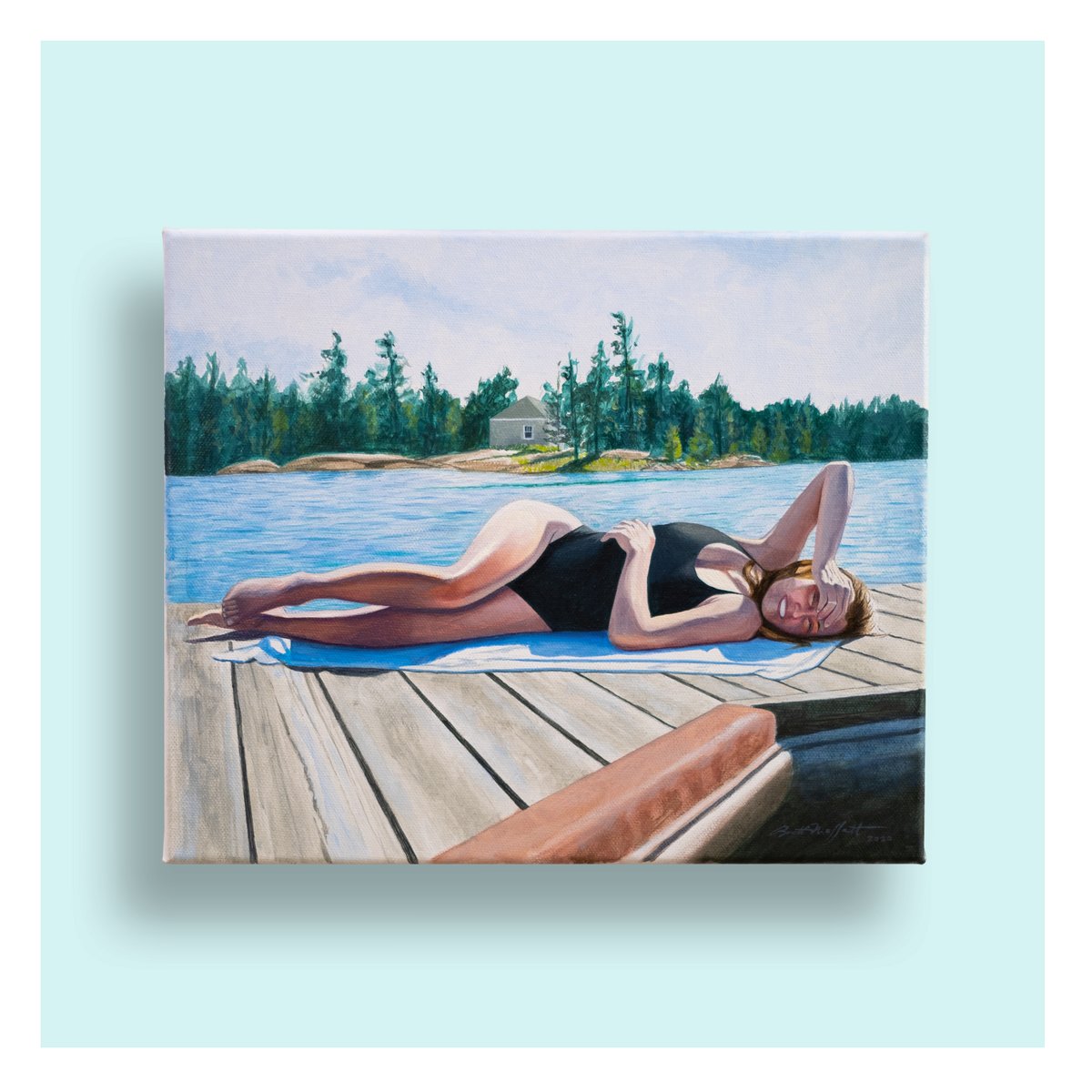 Rebecca, Georgian Bay, Canada. Acrylic and oil on canvas. 9” x 12”. Such an amazing part of the world and a joy to paint. 
 #portrait #realistpainting #portraiture #oilpainting #figurativepainting #oilpainting #fineart #contemporaryrealism #realistart #artoftheday #pintura