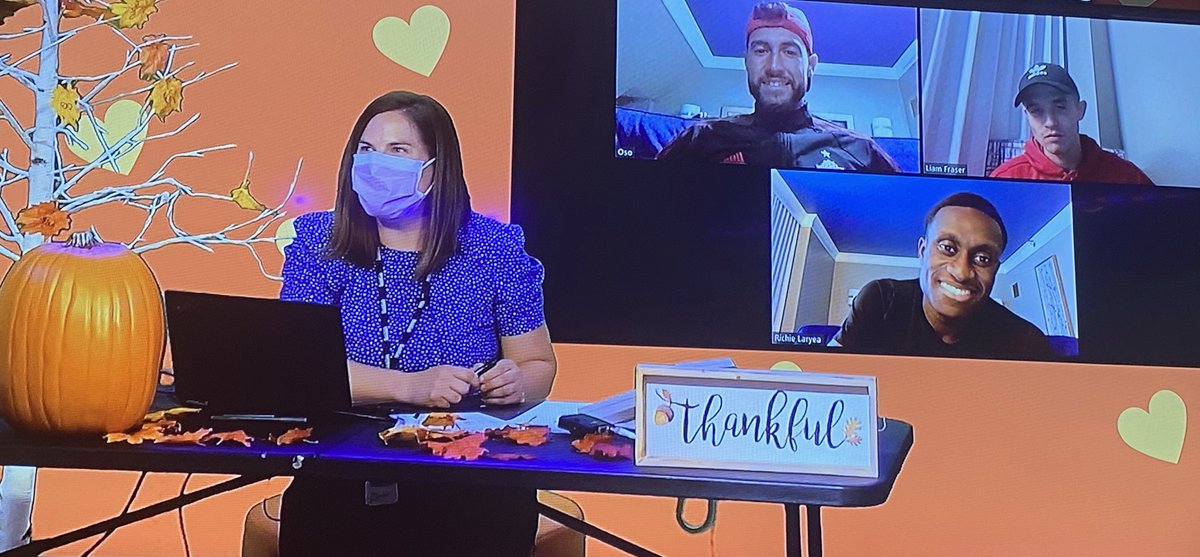 It was a special #ThanksgivingDay with a virtual visit from @TorontoFC. Players @OsoJ92, @Liam_Fraser27 and @RichieLaryea_ chatted with patients and families on our CCTV program about what they are grateful for this year. Thank you for the virtual visit! #Thanksgiving