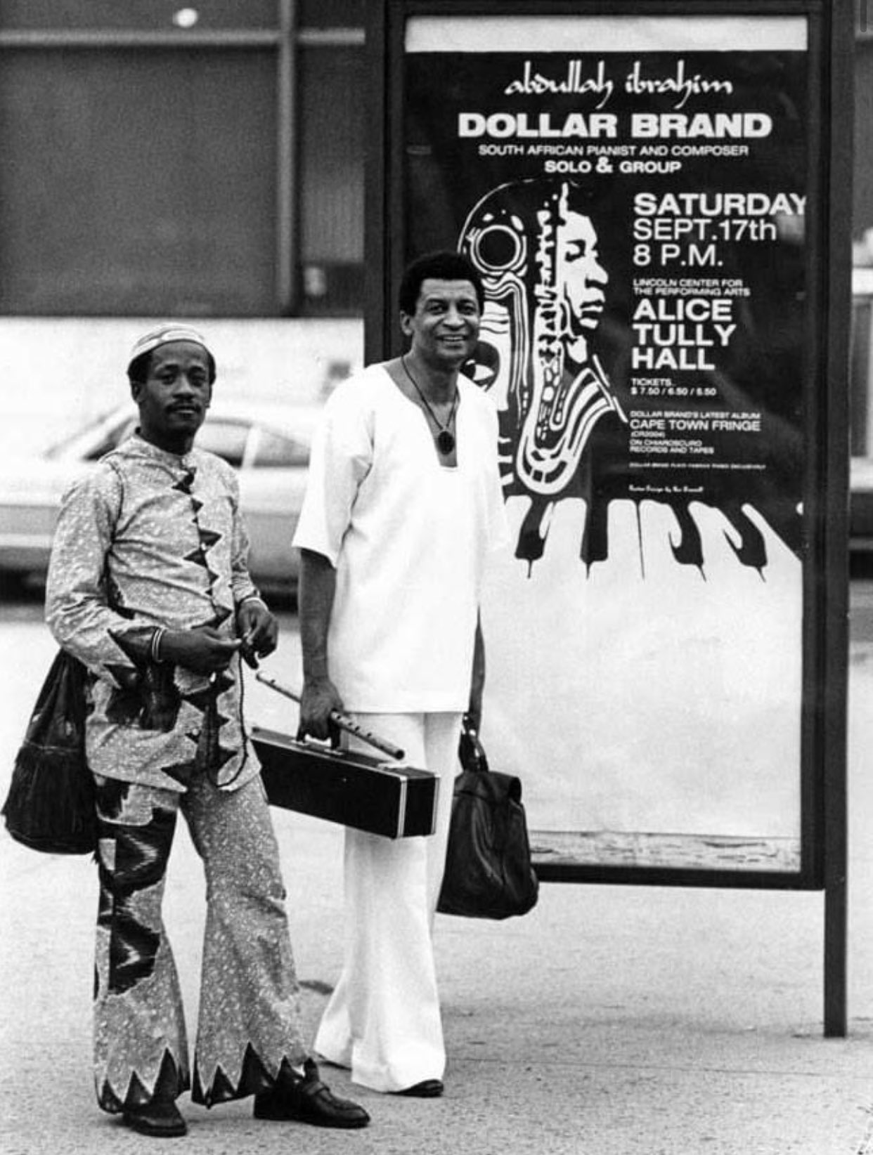 Happy Bday to Abdullah Ibrahim - here w/ Johnny Dyani  (Alice Tully Hall, New York City, 1977)  
