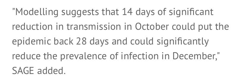 SAGE also warned there could be up to 3,000 hospital admissions per day unless action is taken.The minutes say that the tightening of “infection control measures in all hospitals & care homes should be seen as a priority if infections continue to grow.” https://assets.publishing.service.gov.uk/government/uploads/system/uploads/attachment_data/file/925854/S0769_Summary_of_effectiveness_and_harms_of_NPIs.pdf