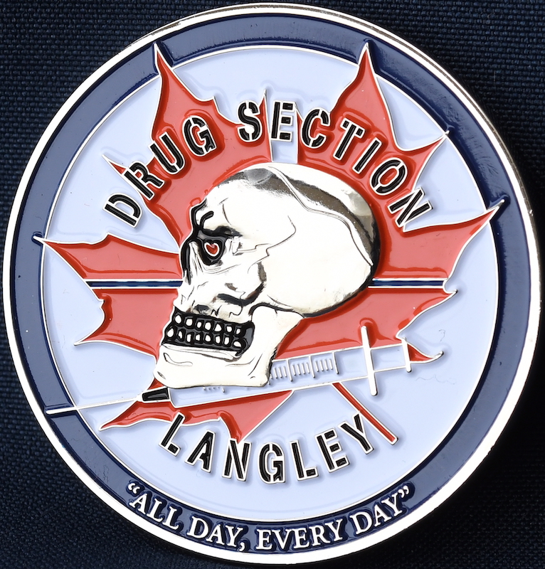 13/ From coast to coast, the police drug squads all love skulls and death imagery. RCMP Langley Drug Squad.