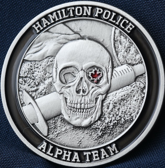 14/ Hamilton Police Drug Squad. The maple leaf in the skull's eyesocket really does it for me.