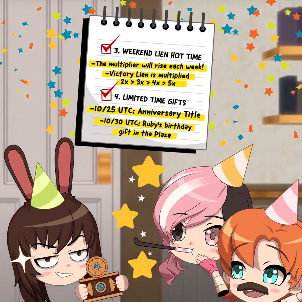 Players... 2 YEARS! 🥳🥳🥳 We are so excited to be celebrating 2 years of Amity Arena with you all. It's not a celebration without SPECIAL EVENTS! Who's ready to celebrate?! #RWBYAmityArena #RWBYAA