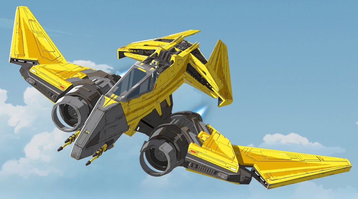I designated the manufacturer of Yellow Ace as "Ravager Mechanics." I had just worked in a Star Wars Easter Egg for Ravager Yondu Udonta in another book, so I thought I'd return the favor here... The model, "Changeling" Mark 71NB, is named after Star Wars writer  @Prefect_Timing.
