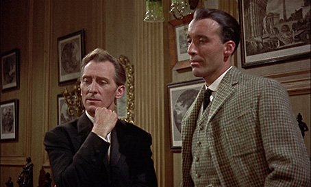 12/31 THE HOUND OF THE BASKERVILLES (1959)Holmes & Watson are hired to protect Sir Henry Baskerville from a family curse in the shape of a ghostly hound.The most gothic story in the Holmesian Canon, enriched by lurid moments and the presence of Lee & Cushing. #31DaysOfHalloween