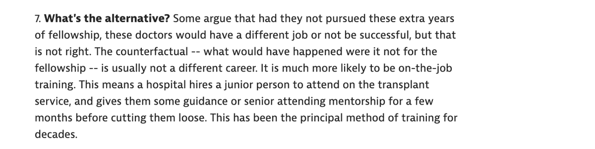 7. The alternative is training people on the job... which always happens eventually