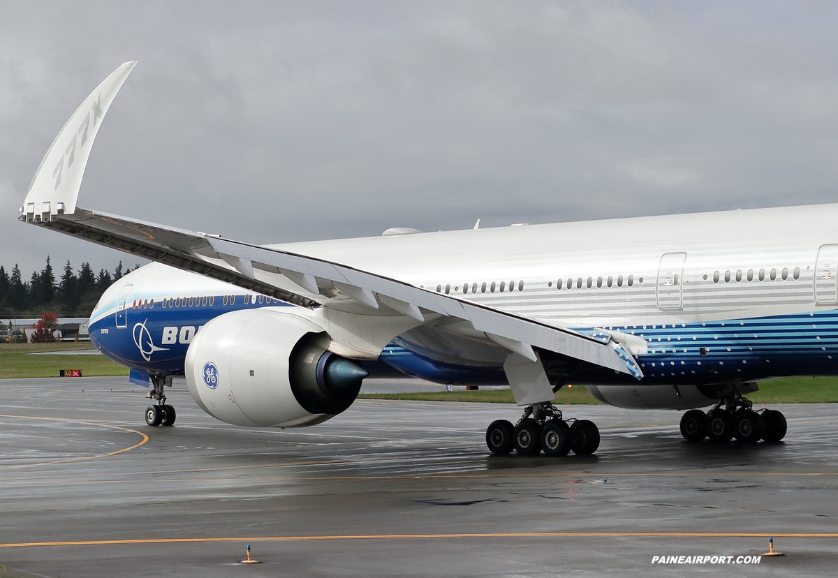 mattcawby's tweet photo. 777-9 N779XW takeoff and landing testing at Paine Field https://t.co/ZuqA6mPe40