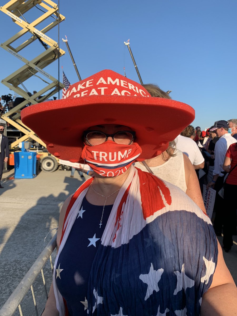 Meanwhile, there are red MAGA hats. And then there’s this.