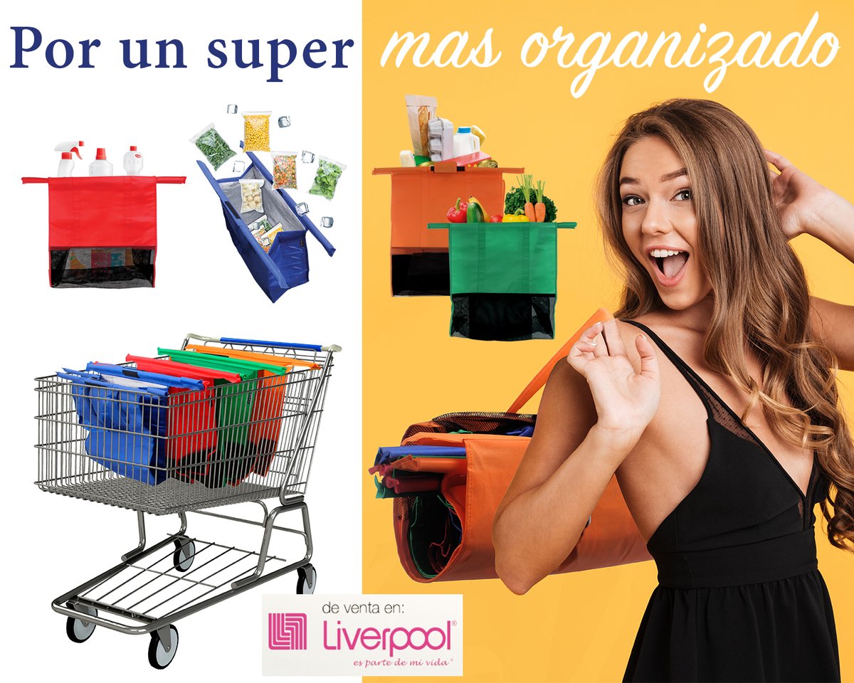 Por un super mas organizado.
Mod. Grossbag
Juego de Bolsas reutilizables de polipropileno para carrito del super mercado
Incluye: 4 Piezas

De venta en Liverpool ingresa a este link:
liverpool.com.mx/tienda/pdp/set…