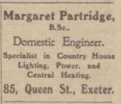 Anyway, hammer or not, Partridge became an engineer during WW1 and, realising that - like many women - peacetime would leave her out of a job, chose to set up her own firm so she could carry on doing alarming things with electricity.