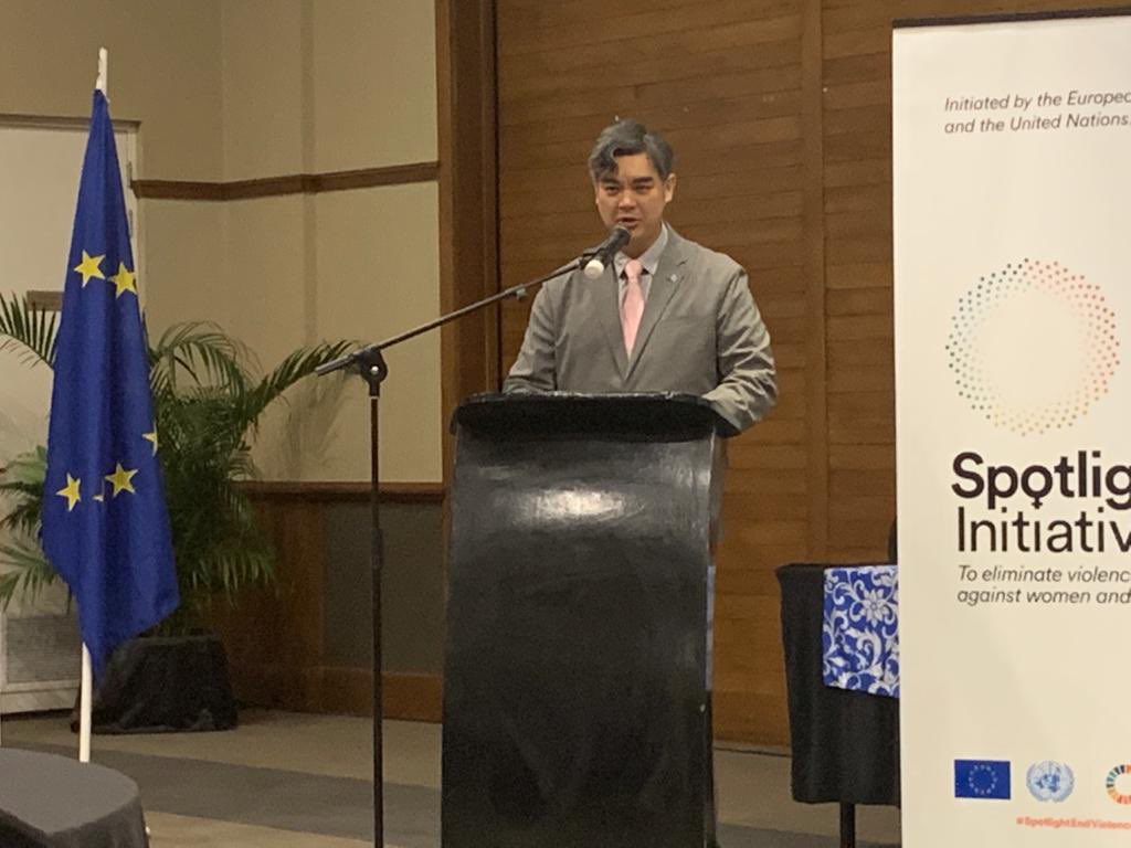 Launching the @GlobalSpotlight in the #Pacific:  a #European investment of €50 M to eliminate #ViolenceAgainstWomenAndGirls in a region where it is twice the world average, based on an innovative partnership led by @UN_Pasifika.