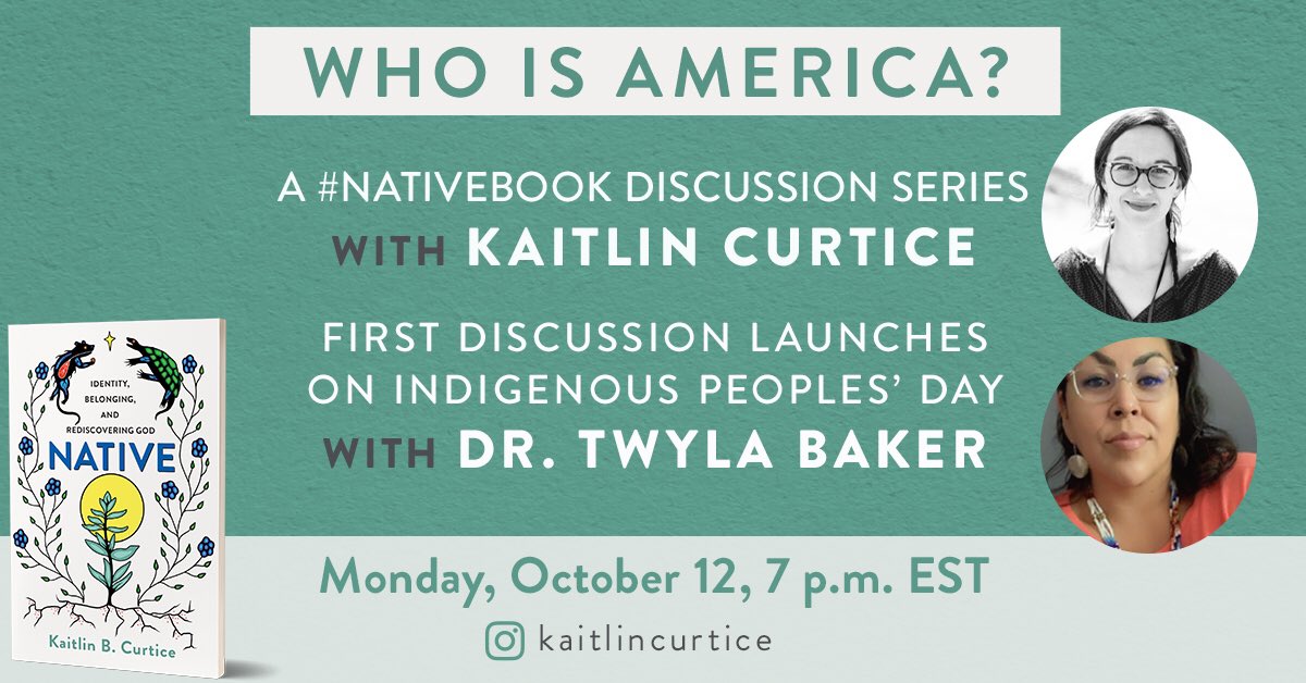 getgoodworks's tweet image. 📣📣 Happening now on Instagram 

Join Native Book author Kaitlin Curtice and Dr. Twyla Baker for "Who is America?" - the first in a new discussion series on IG. 

@KaitlinCurtice @Indigenia
#NativeBook