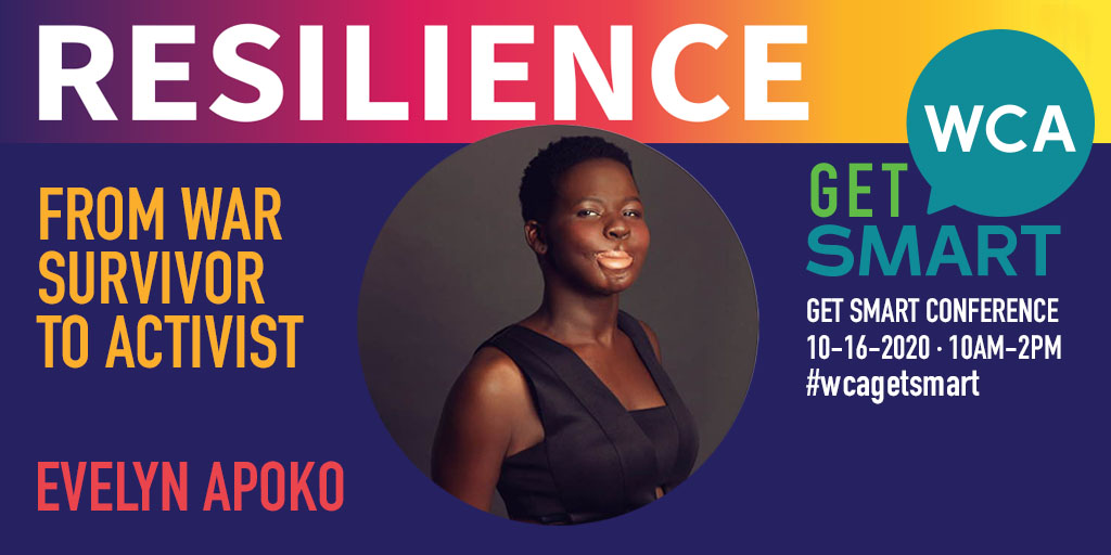 FreelanceAustin's tweet photo. Evelyn Apoko’s journey from captive child soldier in Uganda to inspiring social activist in Austin defines #resilience and #perspective. Don’t miss her at #WCAGetSmart 2020. Read more of Evelyn's story at https://t.co/giy14ZvzuD #freelanceatx @WomenCommAustin https://t.co/3Y5wHNxHyx